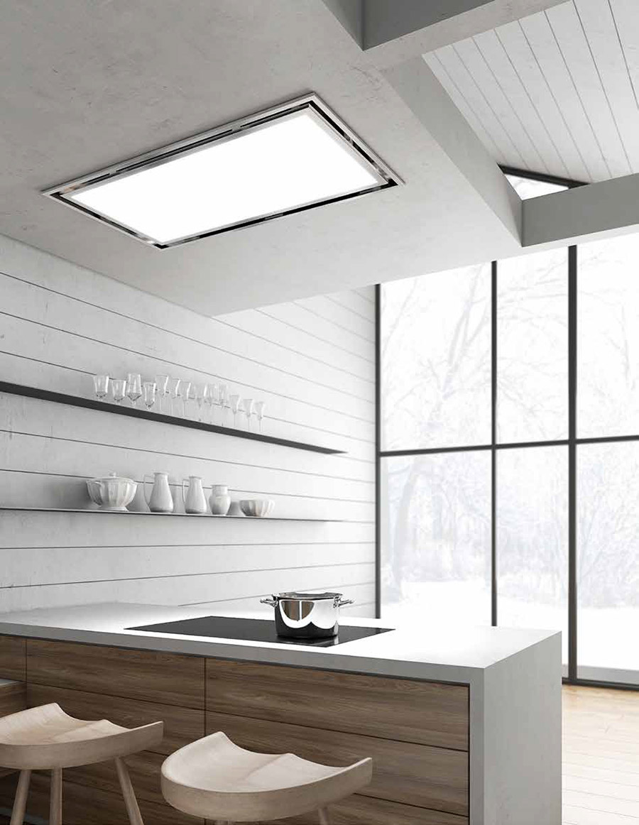Na 2. obrázku vidieť minimalistický dizajn tohto modela digestora, ktorý pripomína stropné svietidlo. Na 2. obrázku vidieť minimalistický dizajn tohto modela digestora, ktorý pripomína stropné svietidlo.